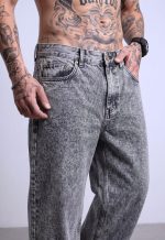 Acid Wash Color Soft Jeanss Fabric Baggy Pant - Image 3