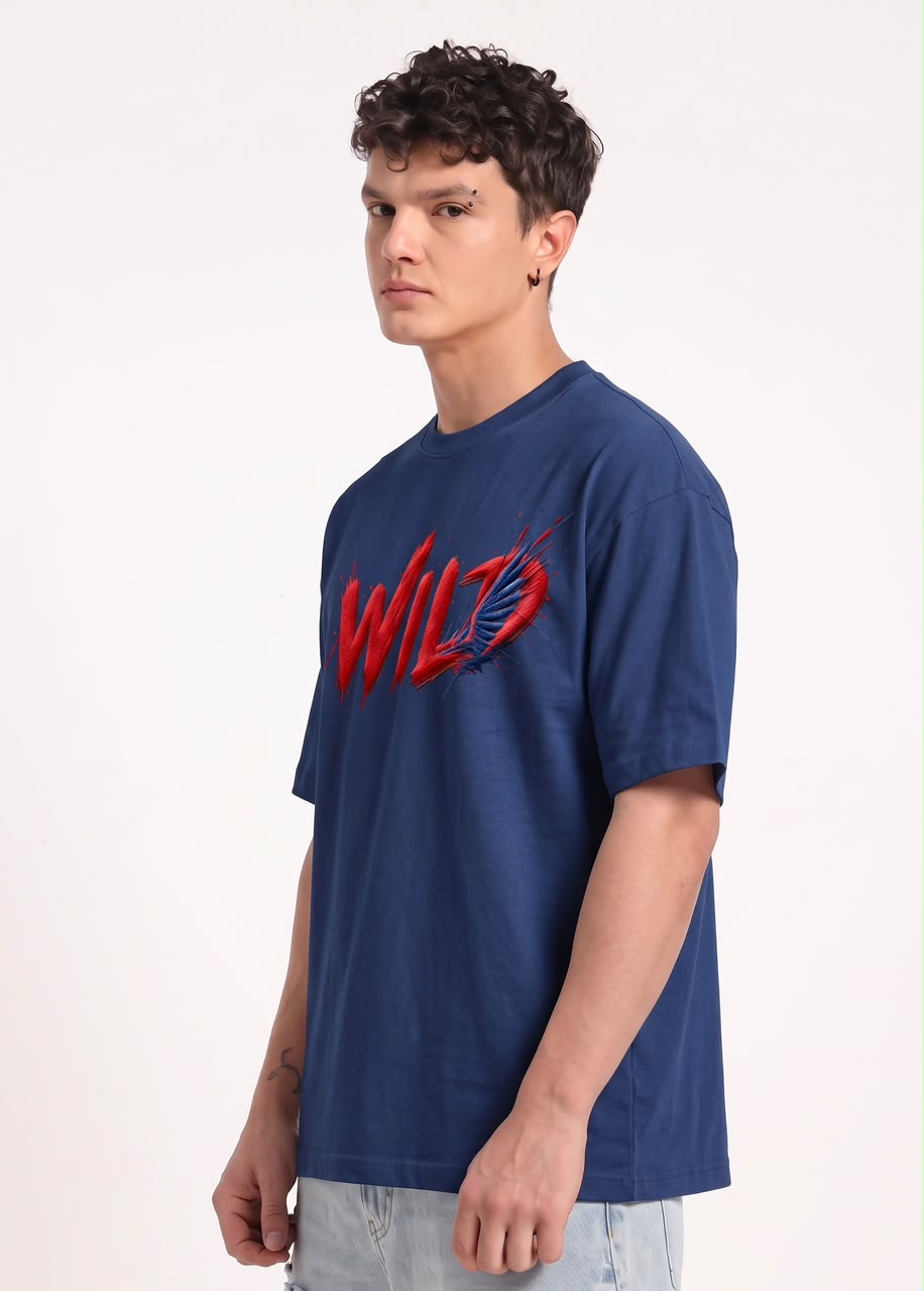 WhatsApp Image 2026-09-30 at 3.19.28 AM Blue + Red & Navy 3D-style Eagle/Wings graphic Dropshoulder - Image 1