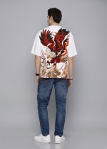 Phoenix + red/black/orange flame design Dropshoulder - Image 4