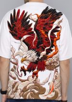 Phoenix + red/black/orange flame design Dropshoulder