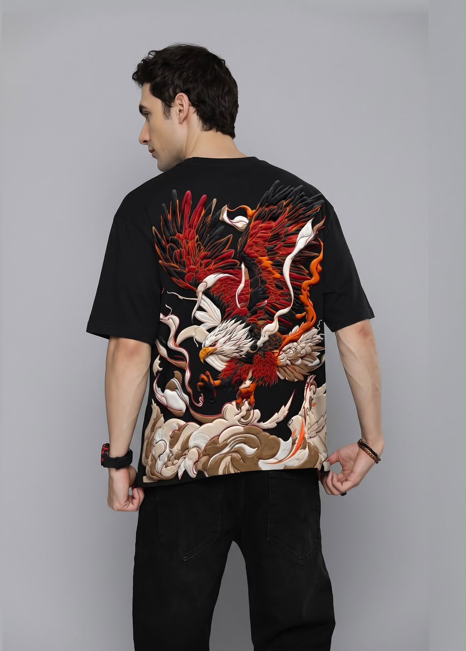 WhatsApp Image 2026-09-30 at 3.21.56 AM Black + red/black/orange flame design Dropshoulder - Image 1