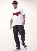 White base + Red/Black “BLOOMING” typography Dropshoulder - Image 5