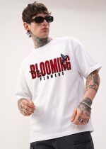 White base + Red/Black “BLOOMING” typography Dropshoulder - Image 6