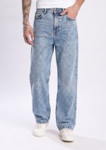 Blue Acid Wash Color Soft Jeanss Fabric Baggy Pant