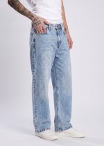 Blue Acid Wash Color Soft Jeanss Fabric Baggy Pant - Image 5