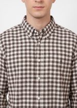 Classic Brown & Cream Color Check Shirt (Calvin Klein) - Image 3