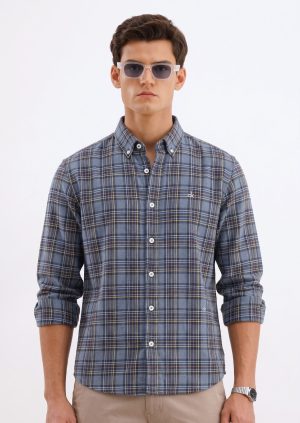 Blue Heritage Color Check Shirt (Calvin Klein)
